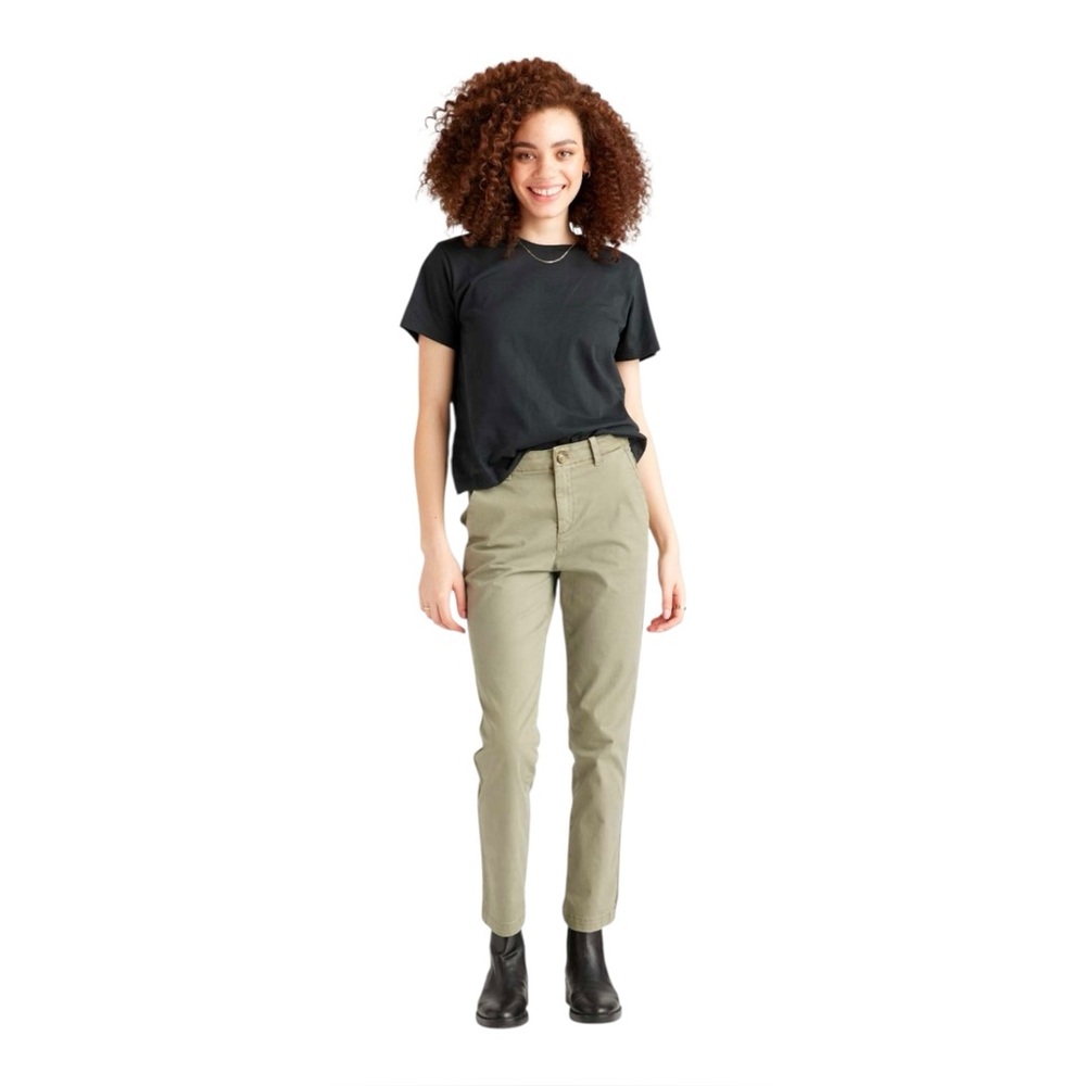 Quince Stretch Cotton Twill Girlfriend Chino Pants In Olive